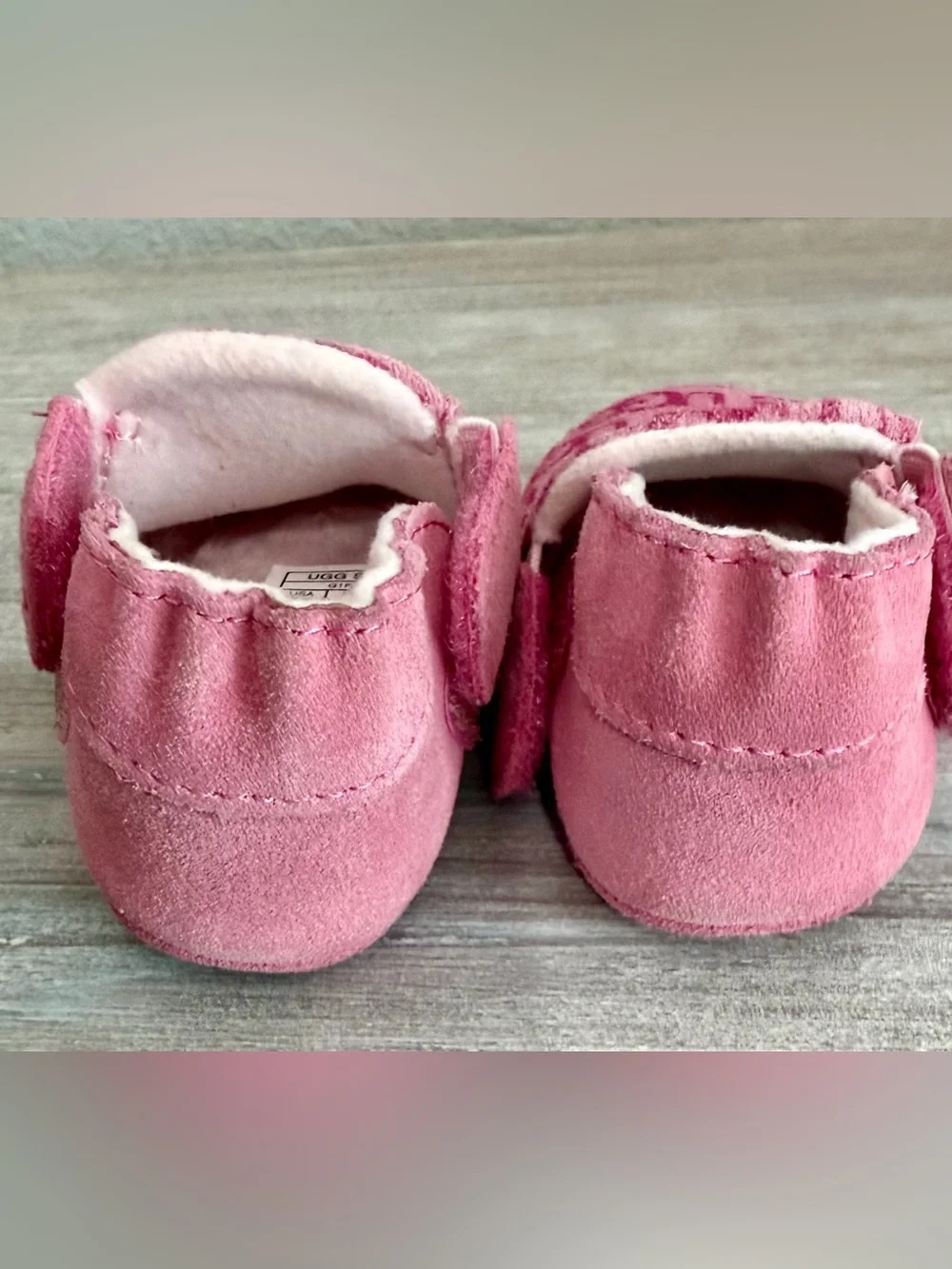UGG Suede Light Dark Pink Logo Baby Slip-On Booties Designer Slippers 1